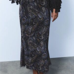 Zara Black Tulle midi skirt